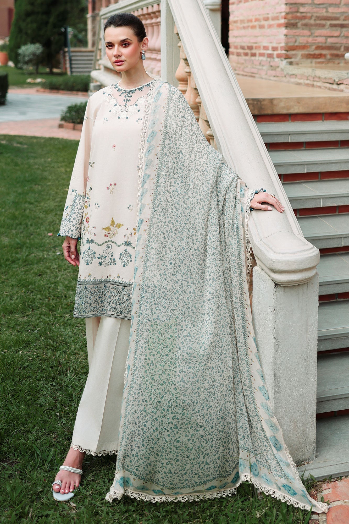 SUBTLE BEIGE-3PC (SHIRT, TROUSER & DUPATTA)