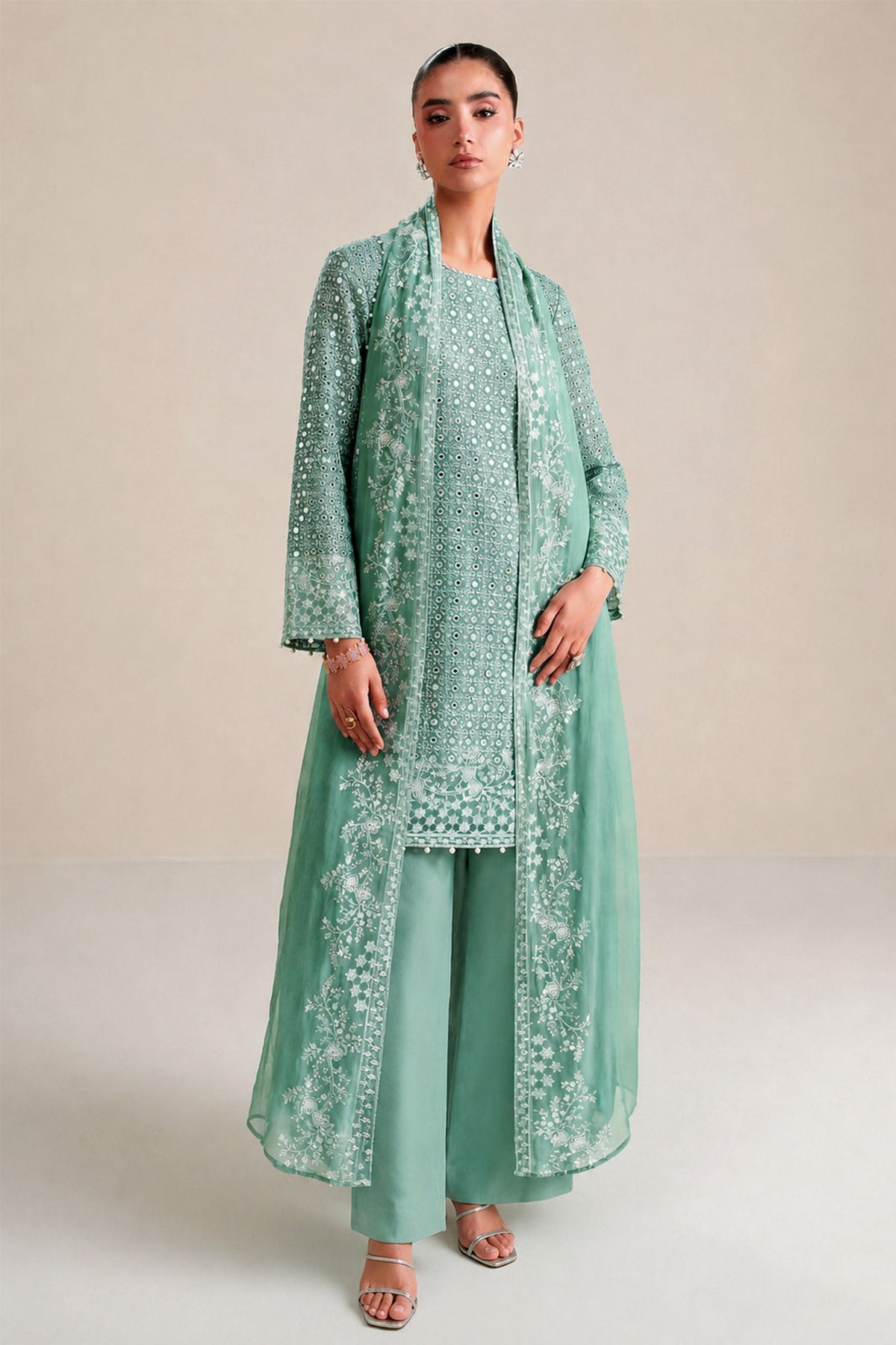 OCEAN ELEGANCE -3PC (SHIRT, TROUSER & DUPATTA)