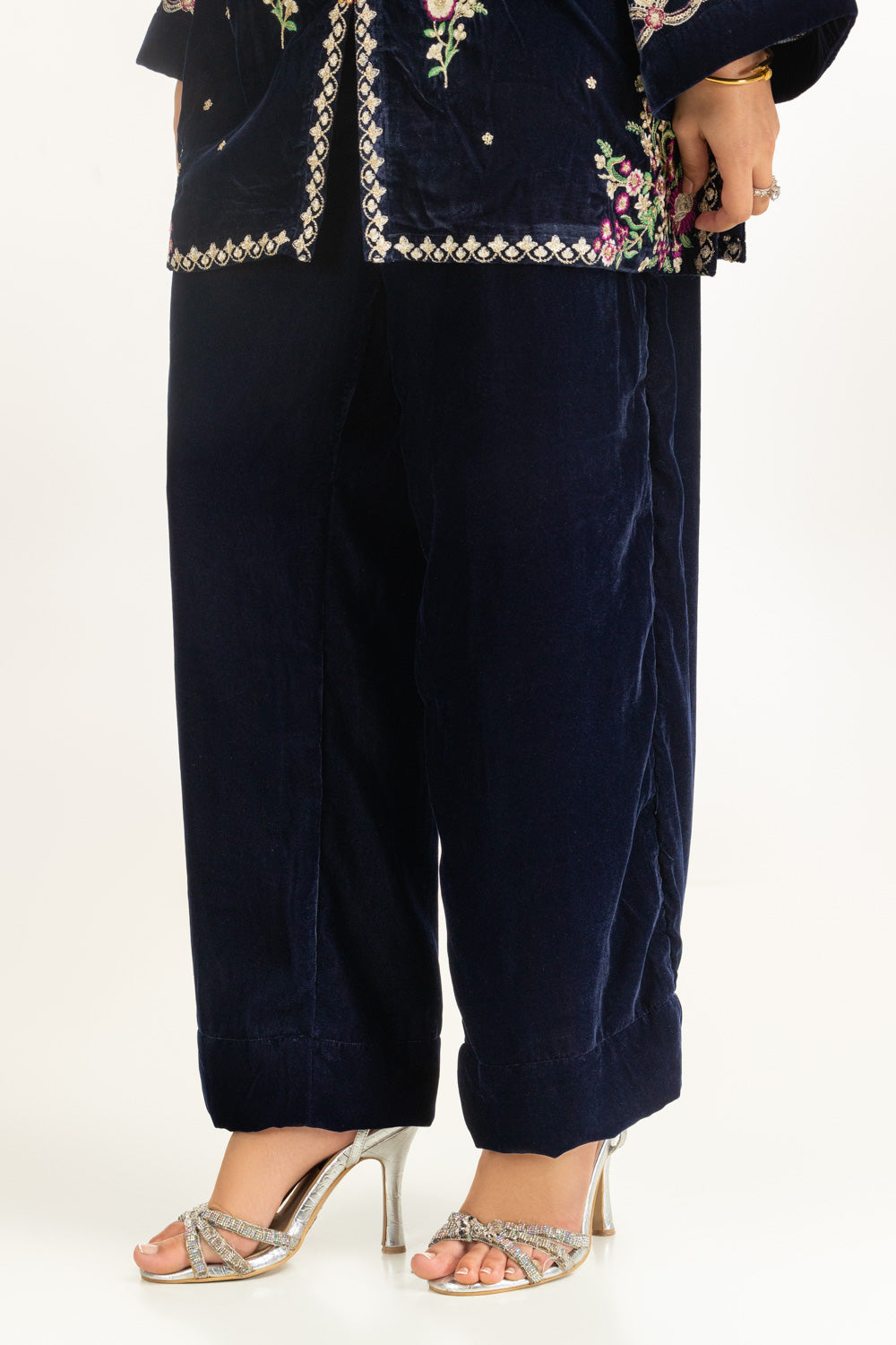Velvet Embroidered Shirt And Trouser