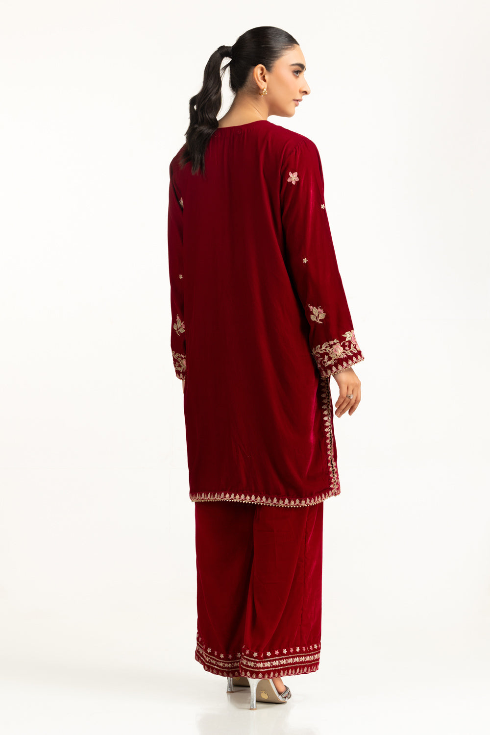 Velvet Embroidered Co-Ord Set