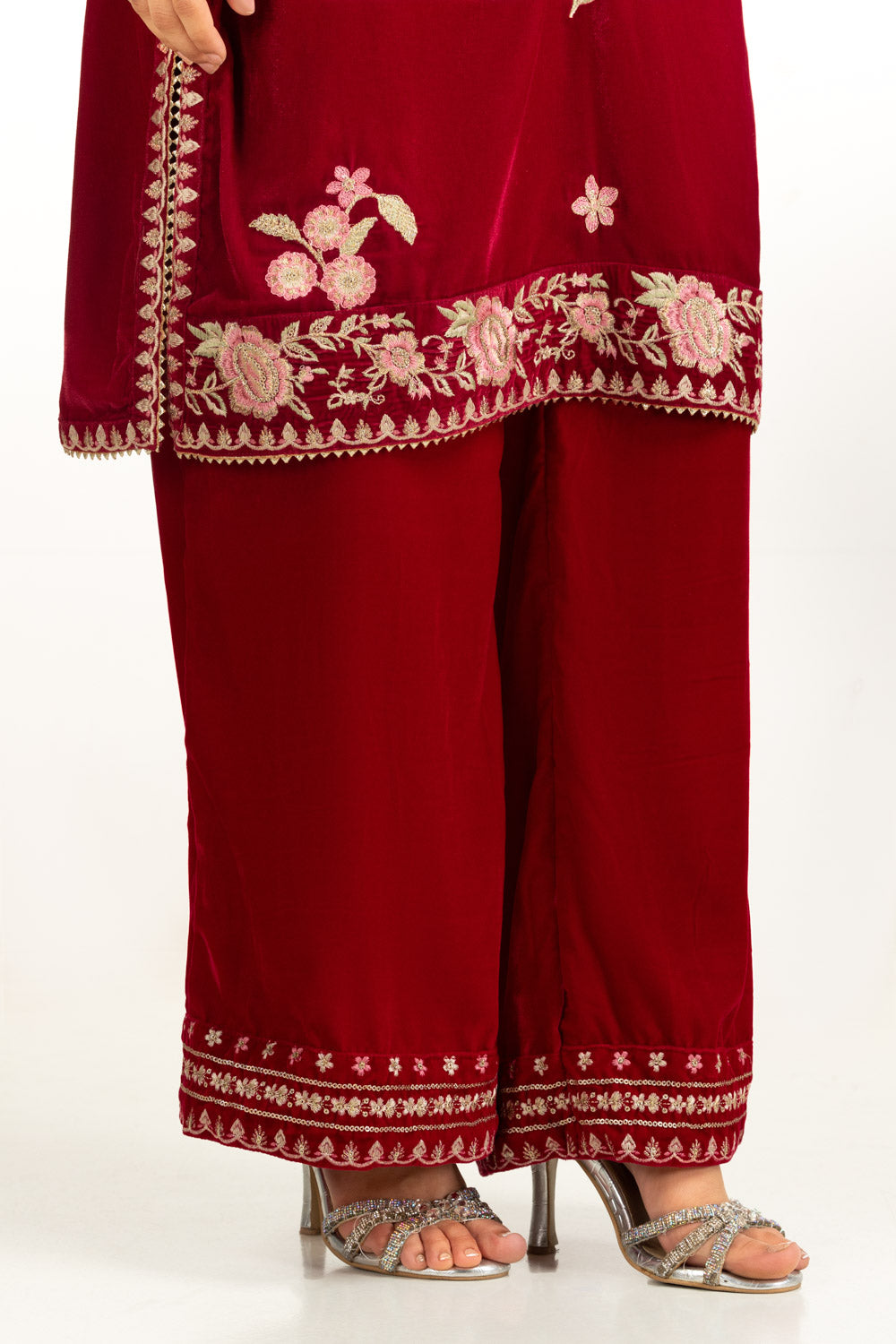 Velvet Embroidered Co-Ord Set