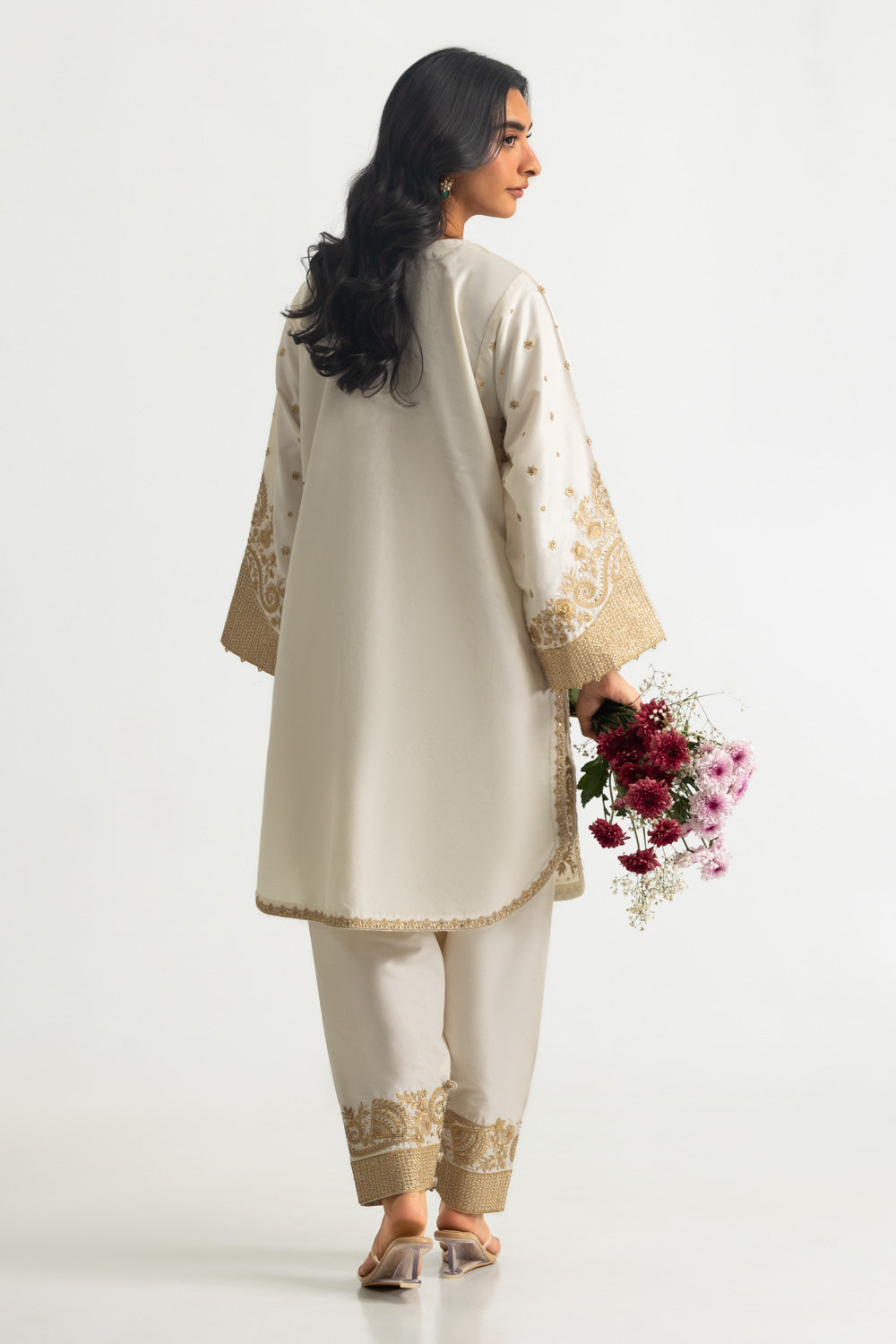 Viscose Raw Silk Embroidered Co-Ord Set