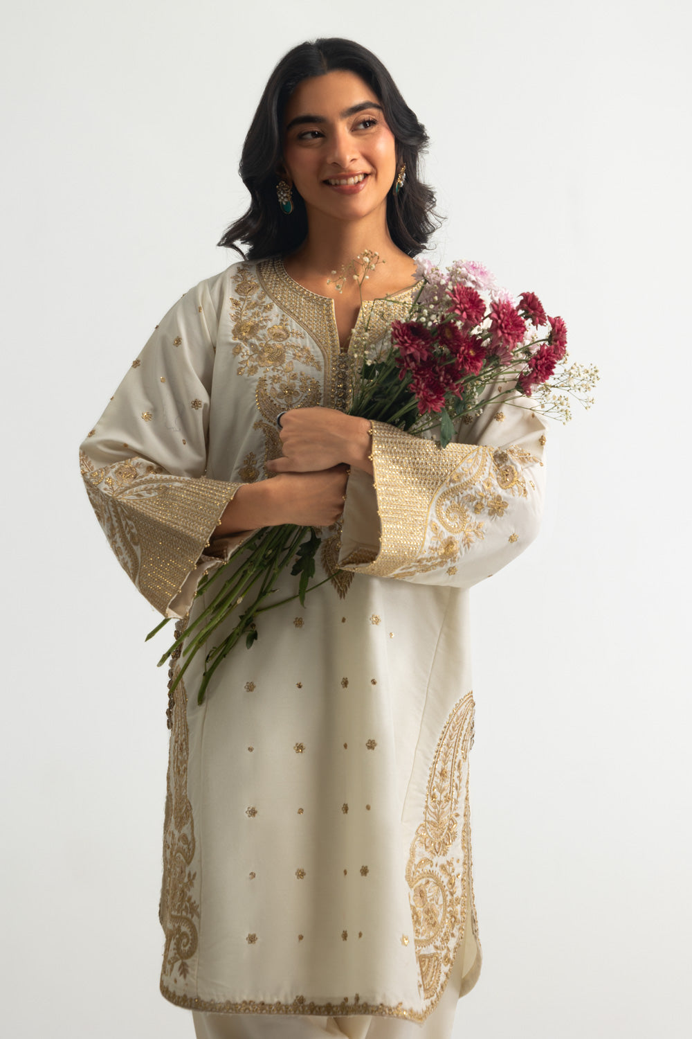 Viscose Raw Silk Embroidered Co-Ord Set