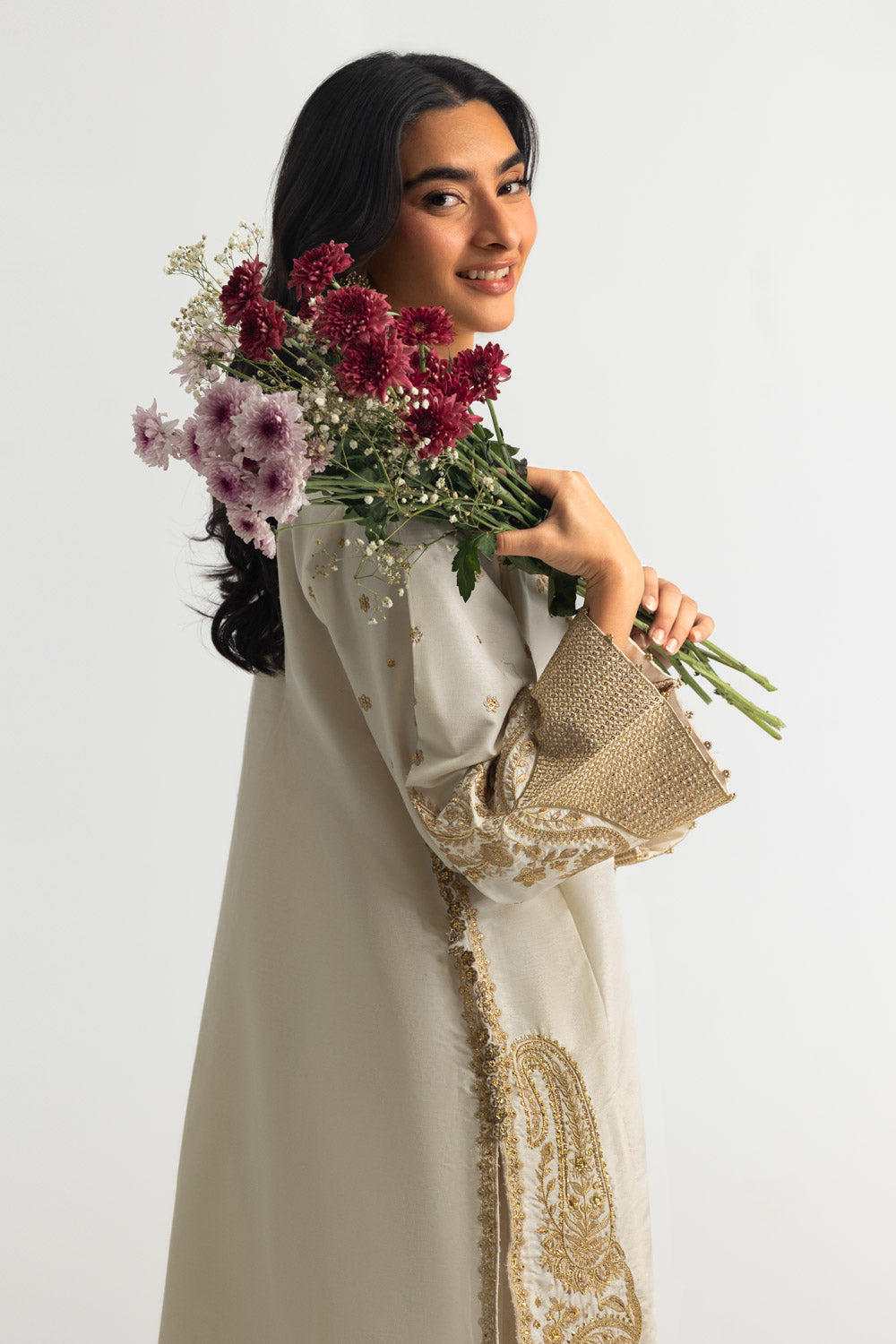 Viscose Raw Silk Embroidered Co-Ord Set