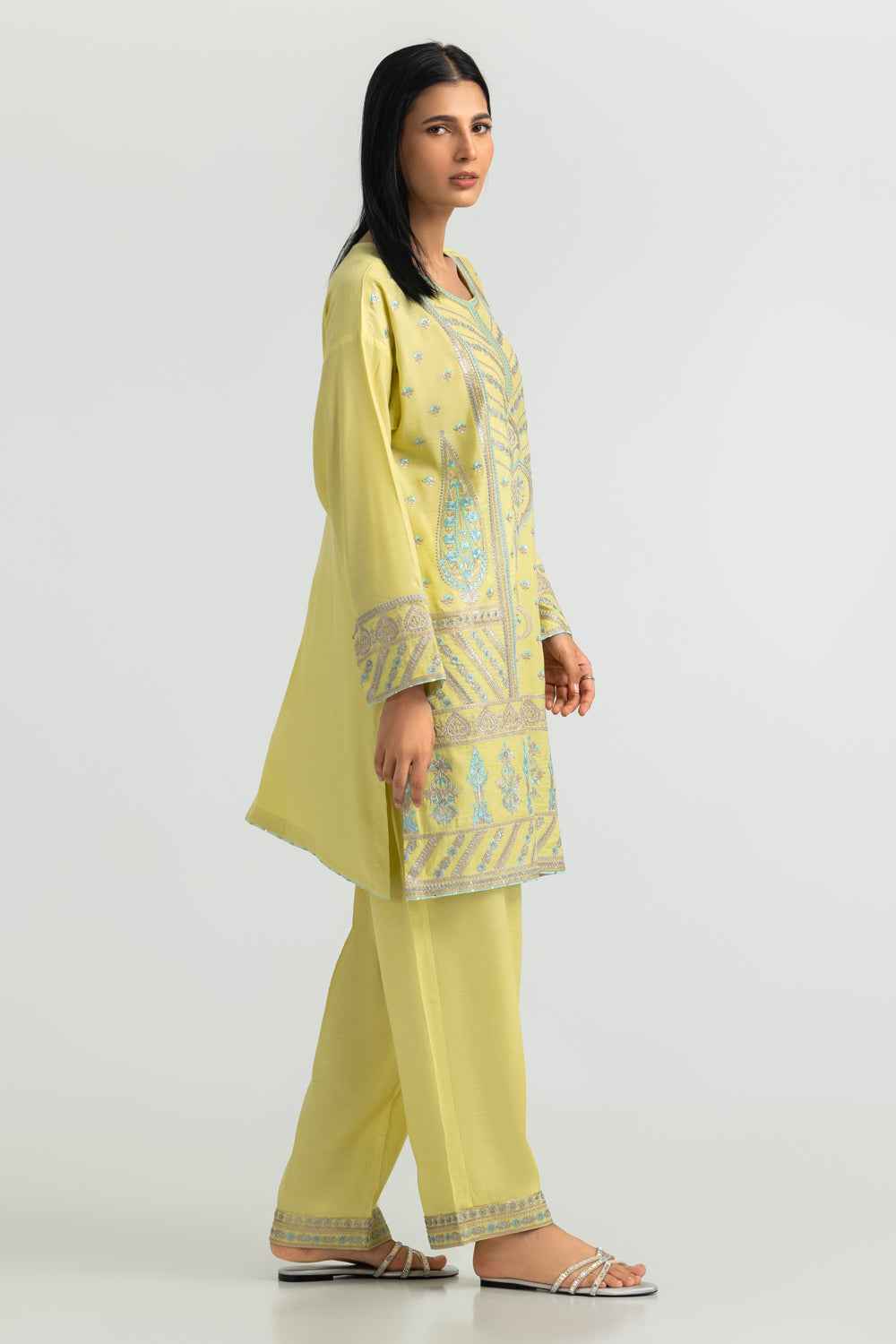 Viscose Raw Silk Embroidered Co-Ord Set
