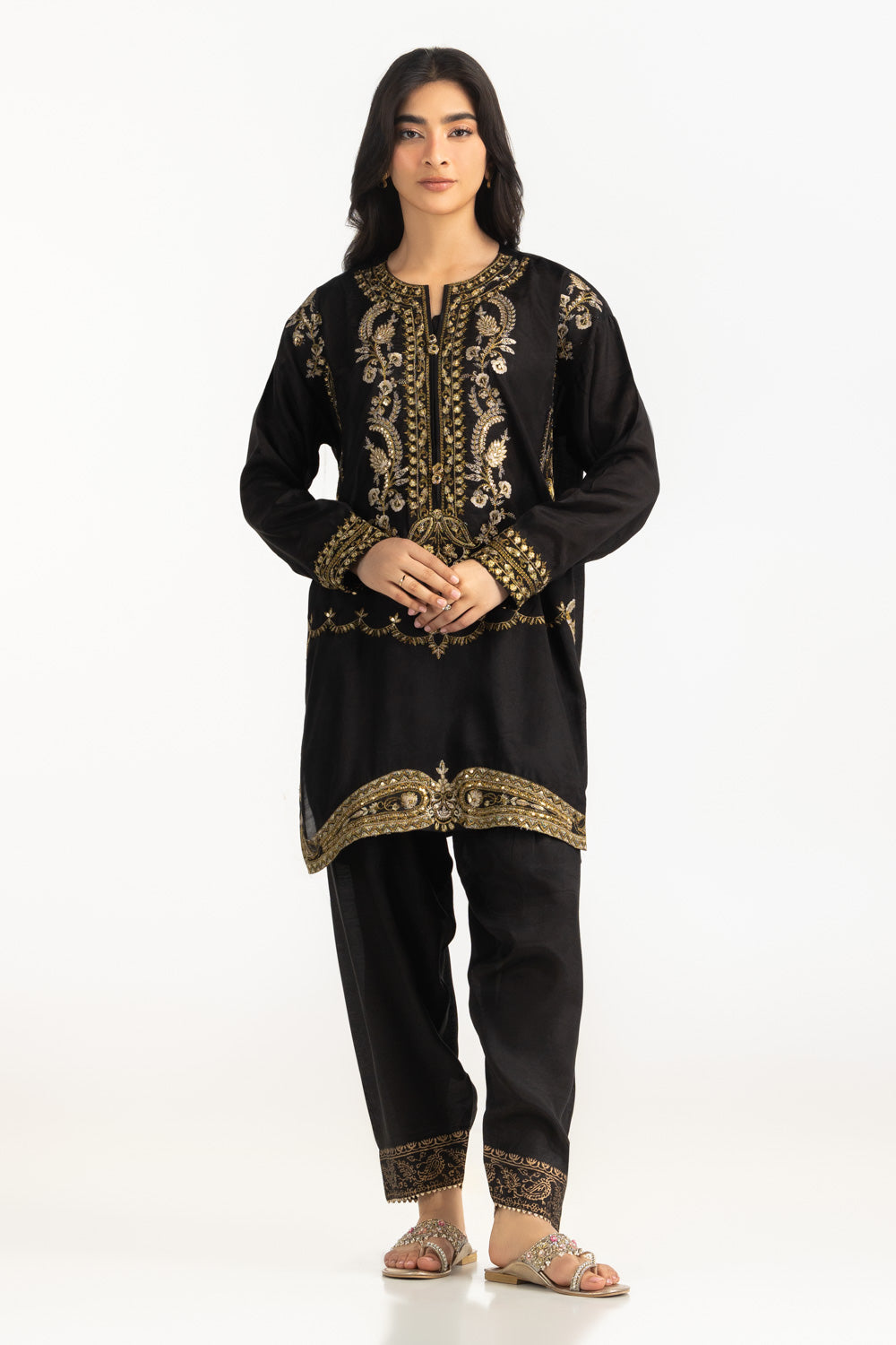 Viscose Raw silk Embroidered Co-Ord Set