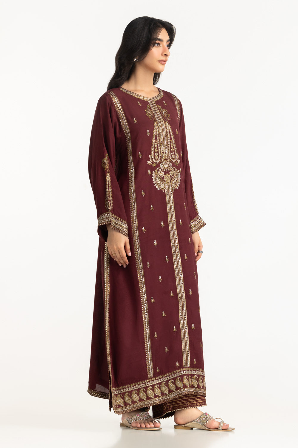 Viscose Raw silk Embroidered Co-Ord Set