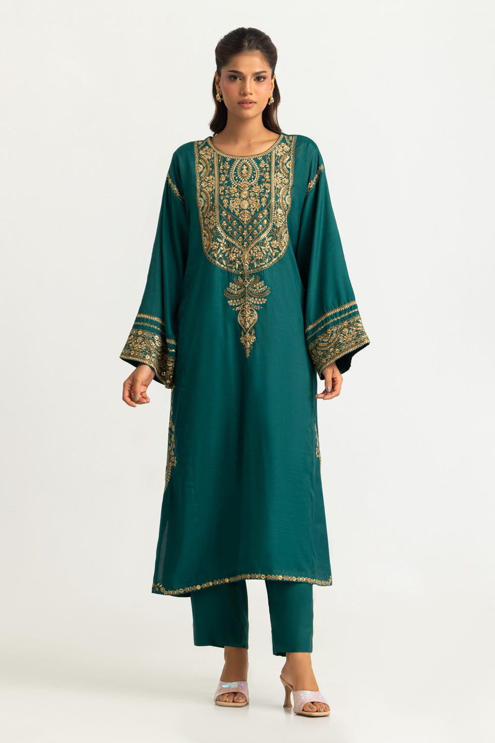 Viscose Rawsilk Embroidered Co-Ord Set