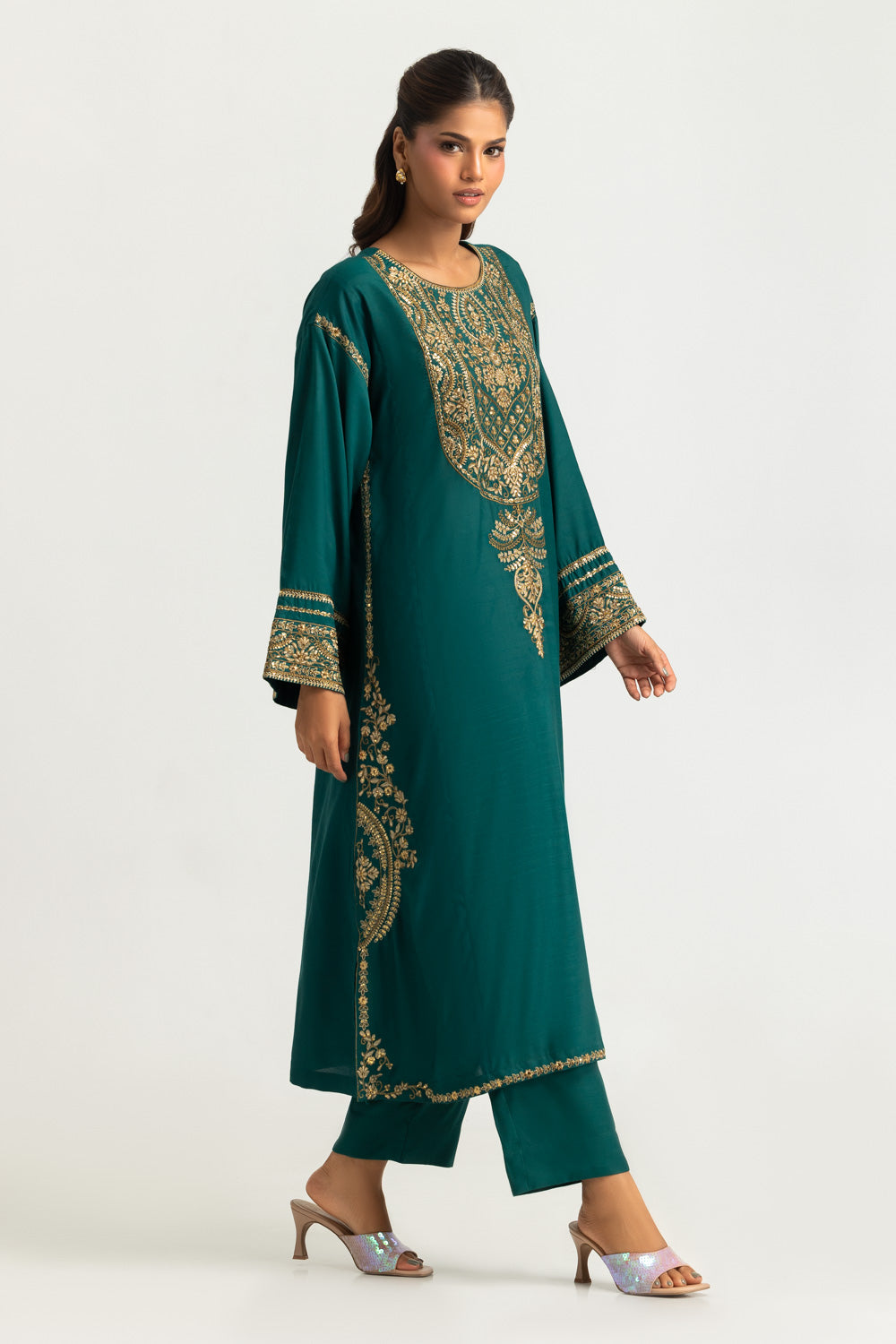 Viscose Rawsilk Embroidered Co-Ord Set
