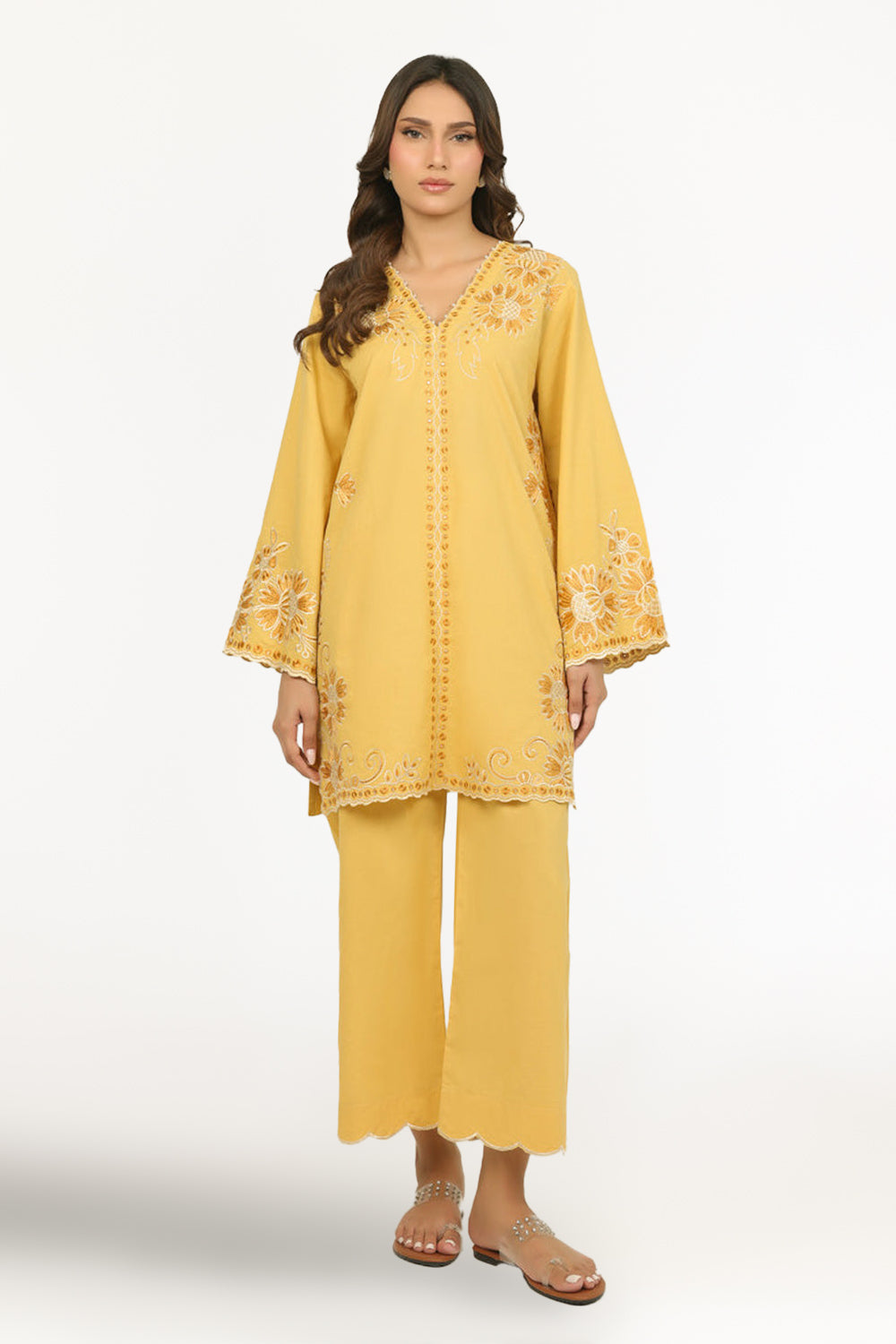 Cambric Embroidered Co-Ord Set