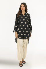 Jacquard Dyed Shirt And Cotton Stripe Shalwar