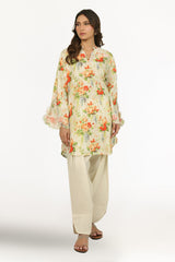 Cambric Printed Co-Ord Set With Embroidered