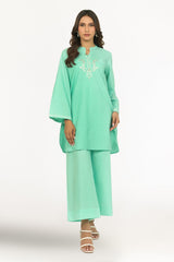 Dobby Embroidered Shirt And Cambric Trouser