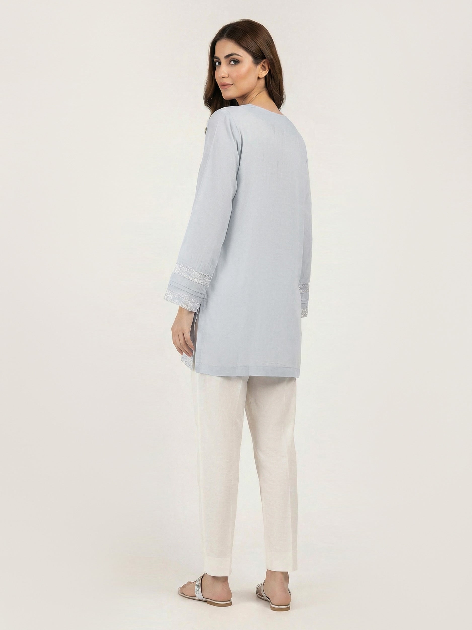 Silk Kurti- Embroidered (Pret)
