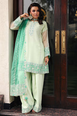 3-PC  Embroidered Cotton Net CMA-5-234