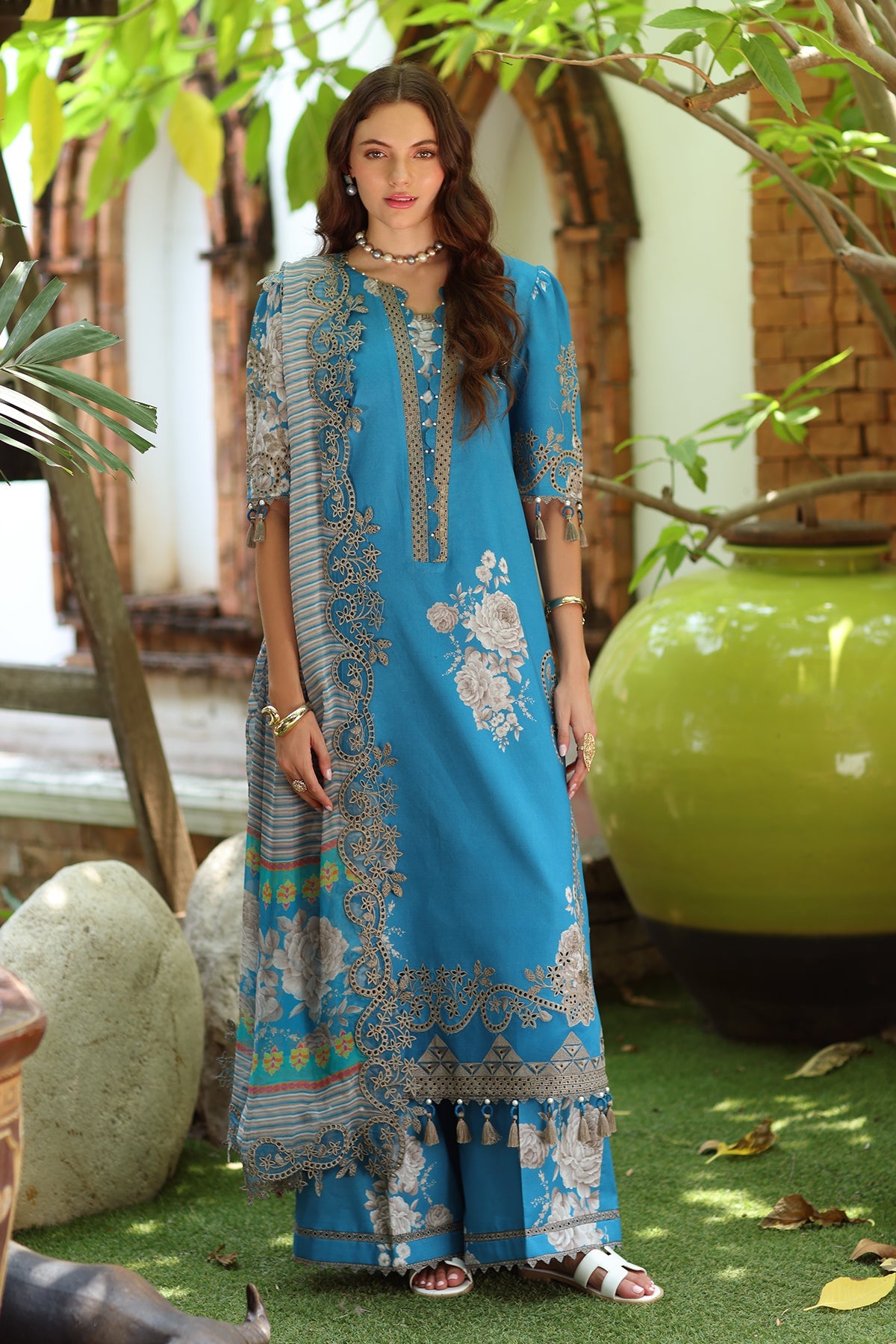 3-PC Stitched Embroidered Lawn Collection RM6-03P