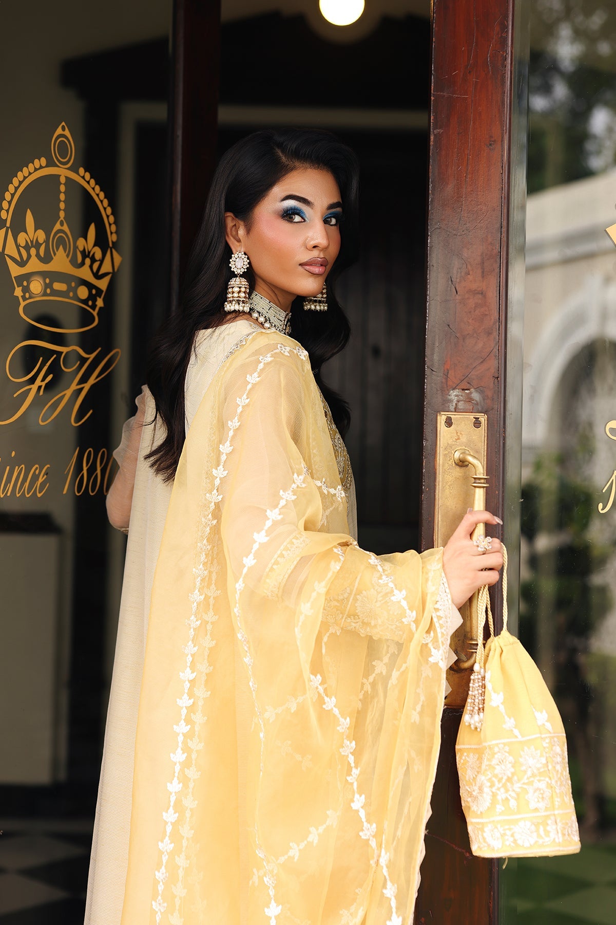 3-PC  Embroidered Cotton Net CMA-5-240