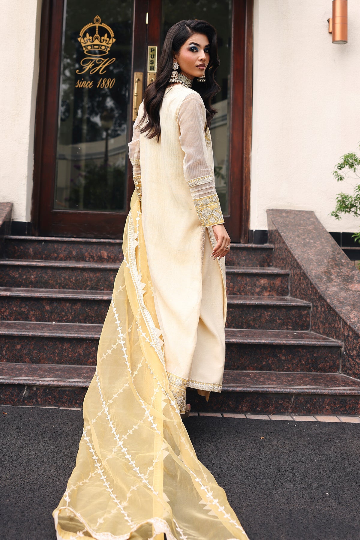 3-PC  Embroidered Cotton Net CMA-5-240