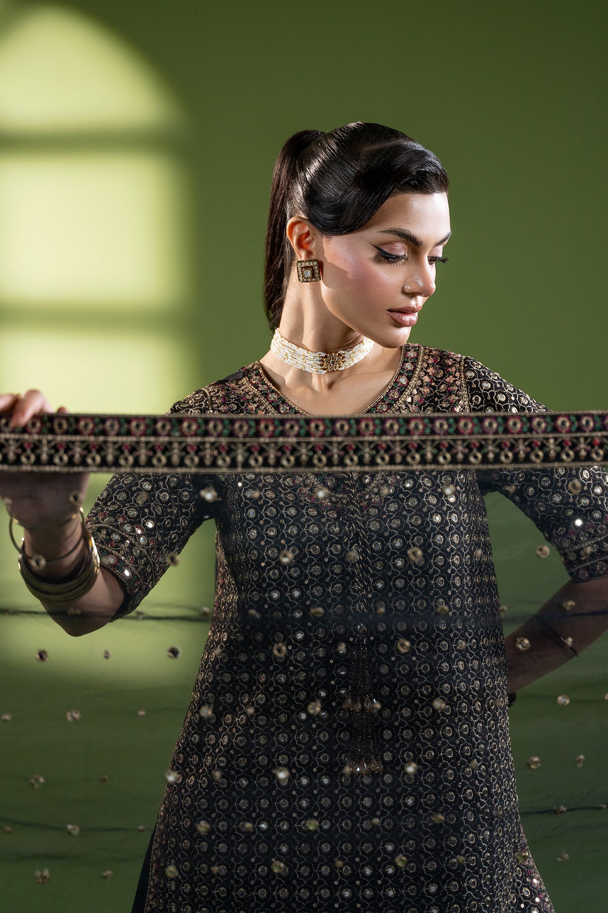 3-PC Embroidered Raw-Silk Suit CMA-6-237