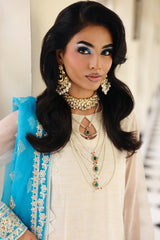 3-PC  Embroidered Cotton Net CMA-5-239