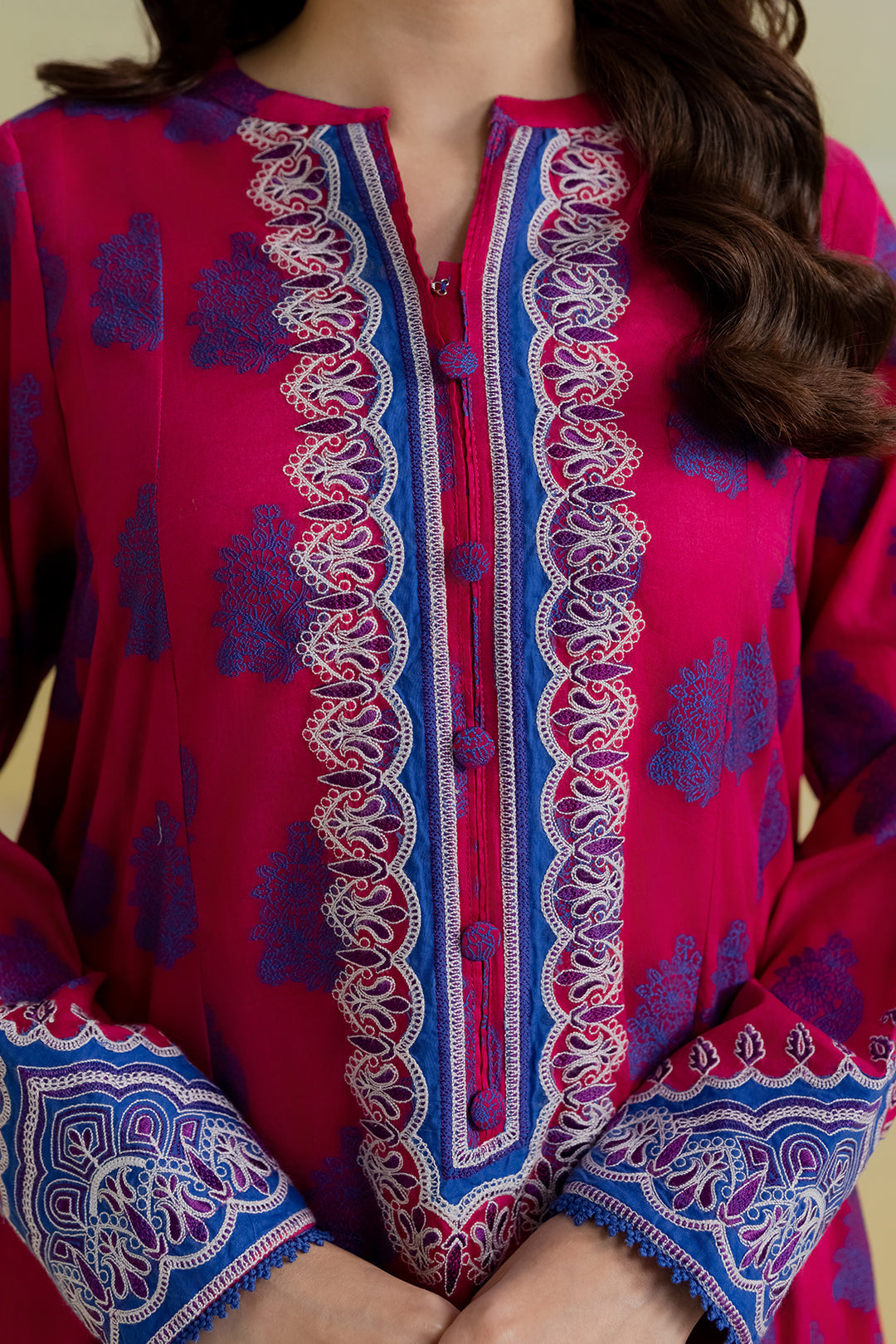 Embroidered Kurta Dupatta Trouser - 1249
