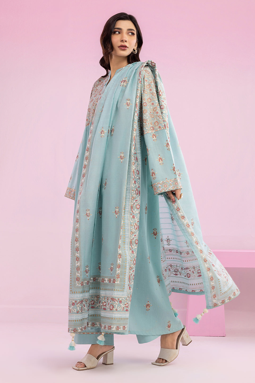 Embroidered Kurta Dupatta Trouser - 2504
