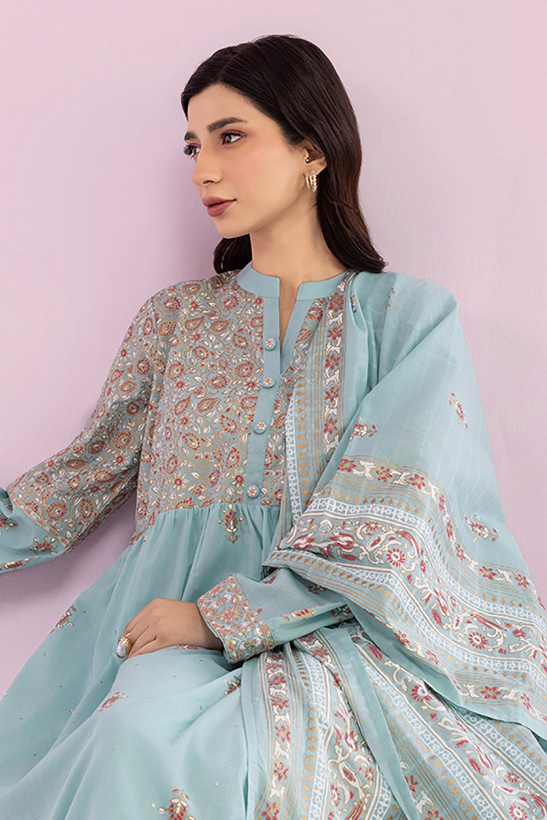 Embroidered Kurta Dupatta Trouser - 2504