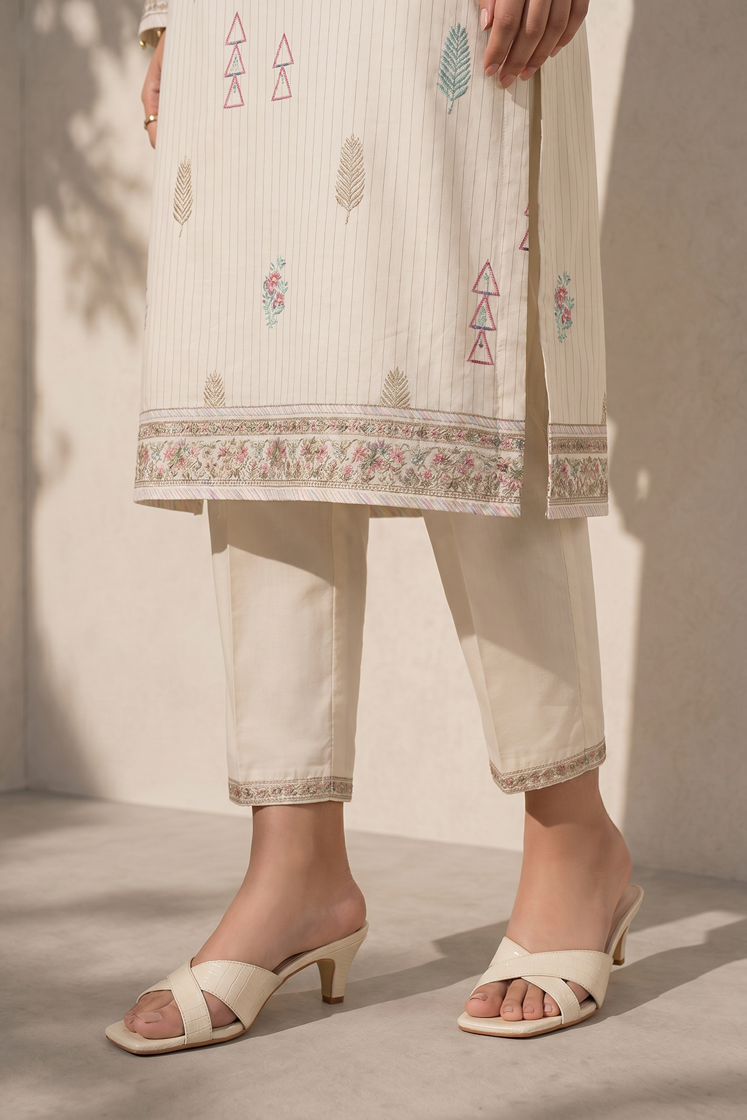 Embroidered Kurta Dupatta Trouser - 2508