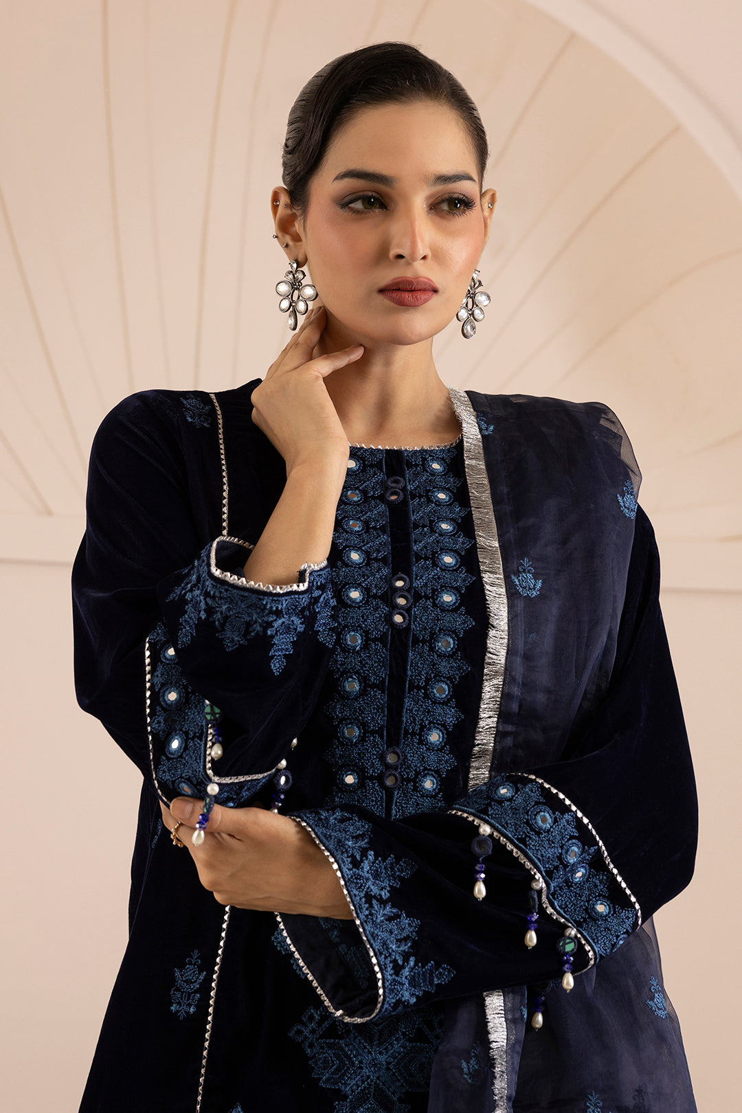 Embroidered Kurta Dupatta Trouser - 0733