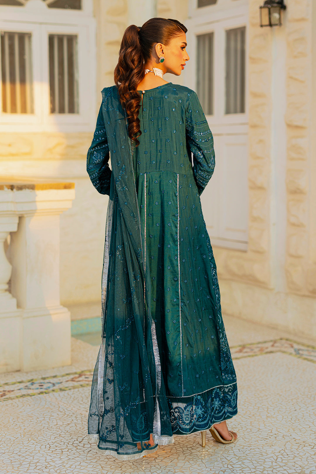 Embroidered Kurta Dupatta Trouser - 0738