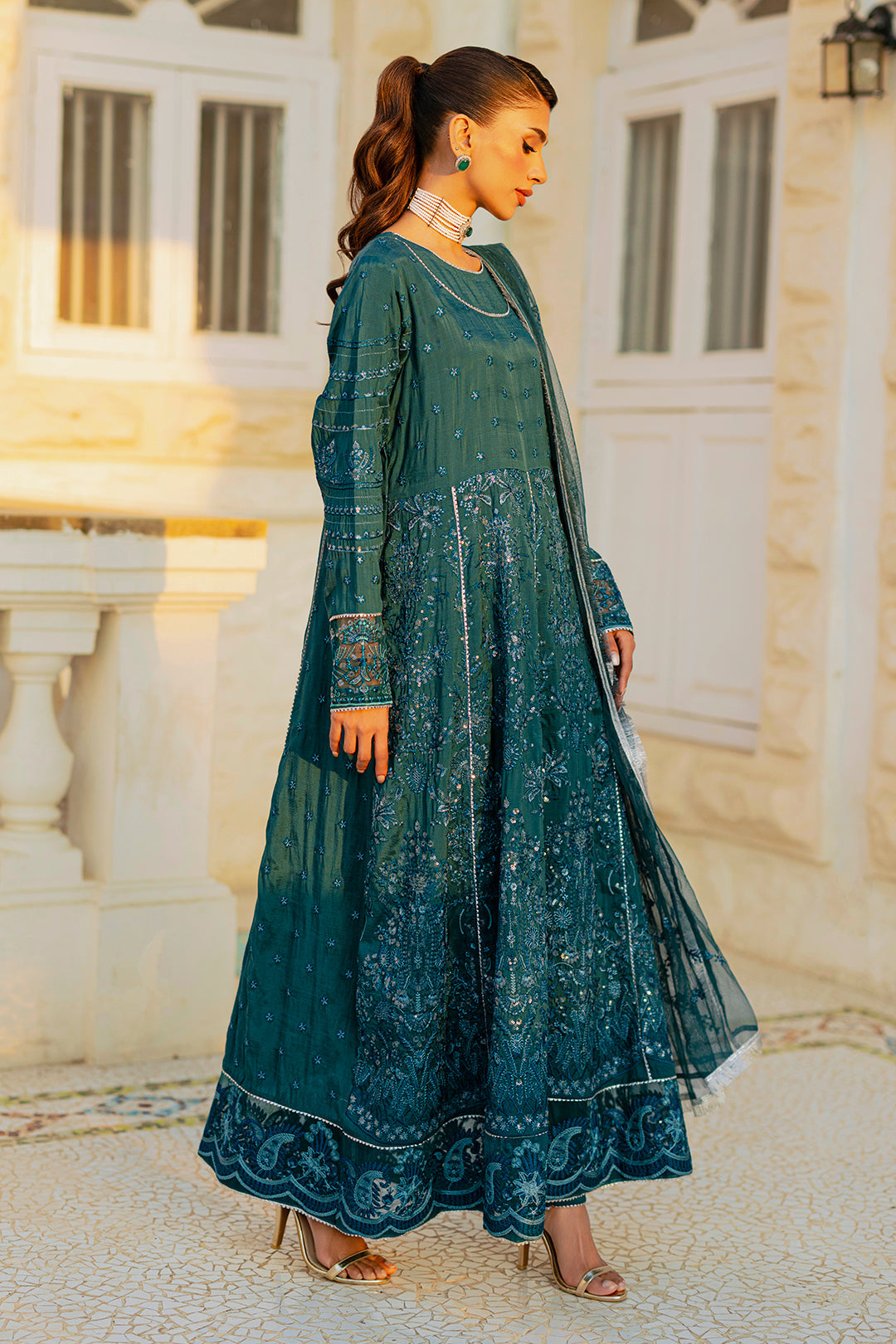 Embroidered Kurta Dupatta Trouser - 0738