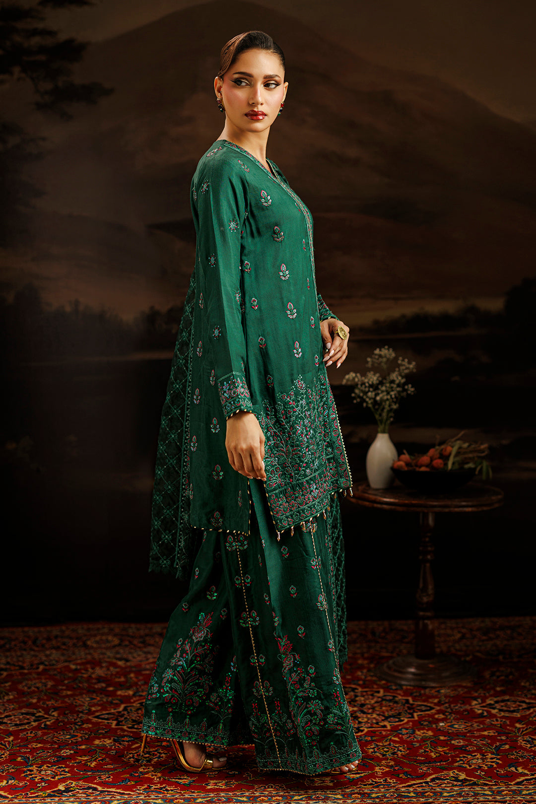 Embroidered Kurta Dupatta Trouser - 2735