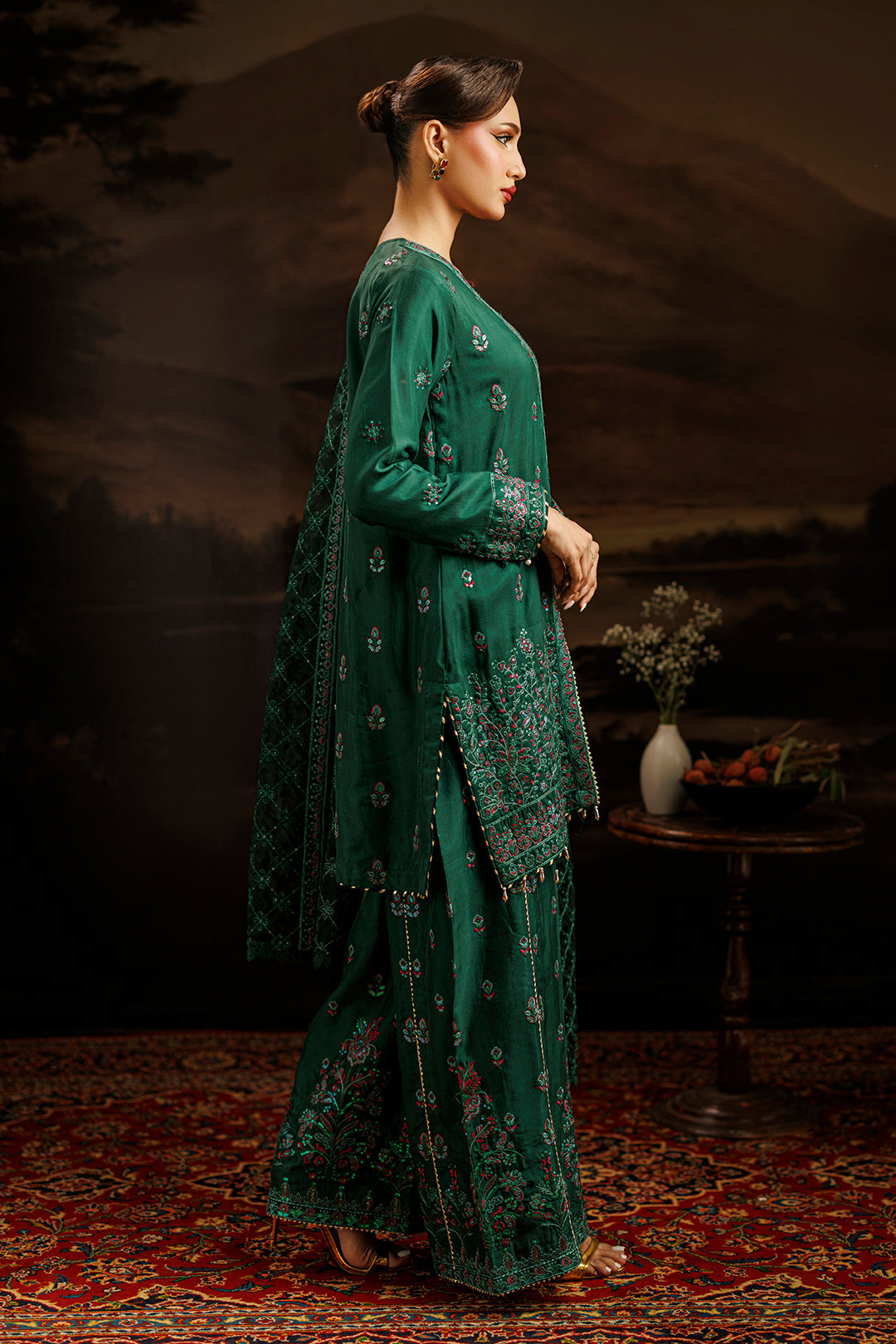 Embroidered Kurta Dupatta Trouser - 2735