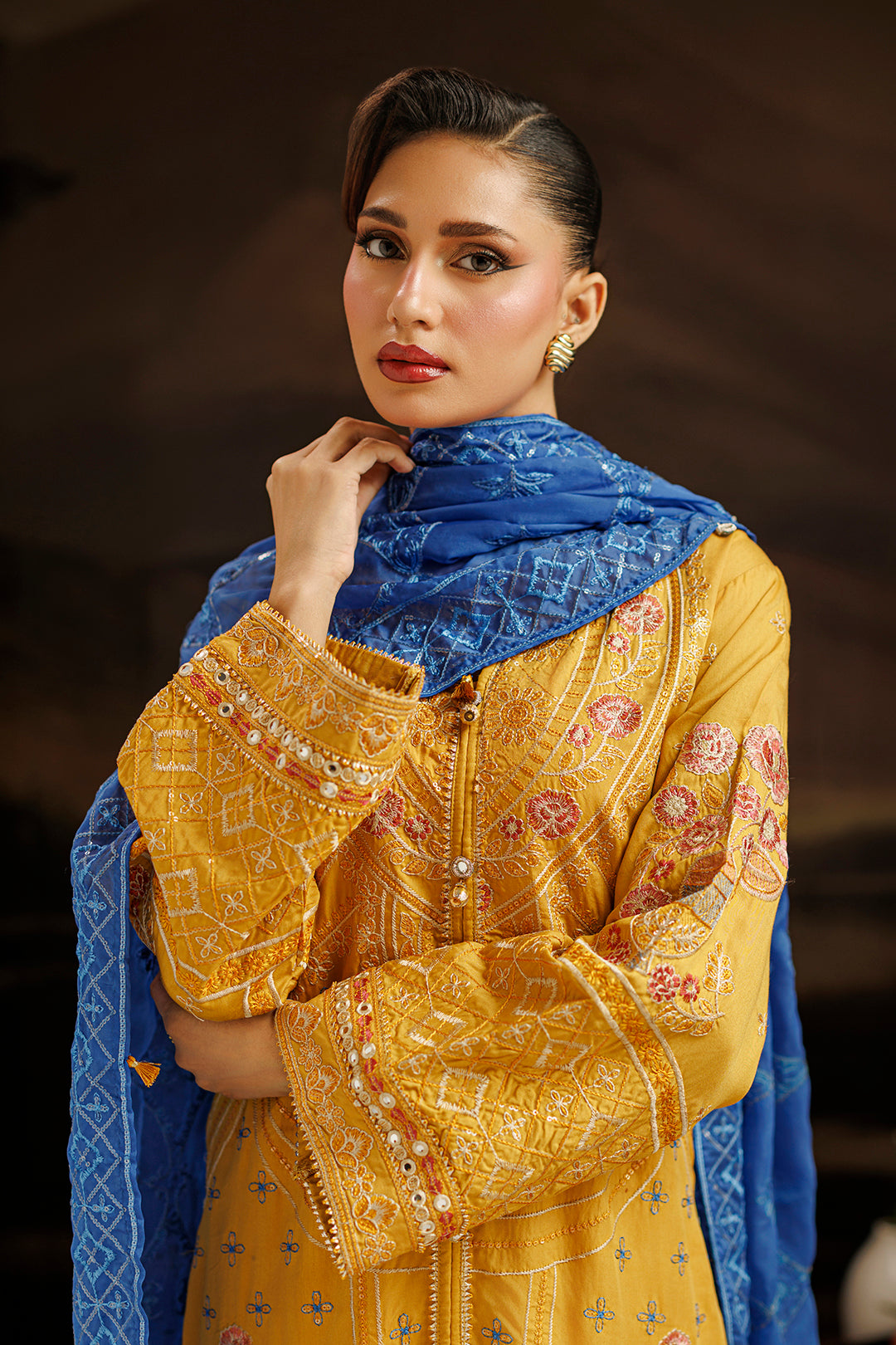 Embroidered Kurta Dupatta Trouser - 0760