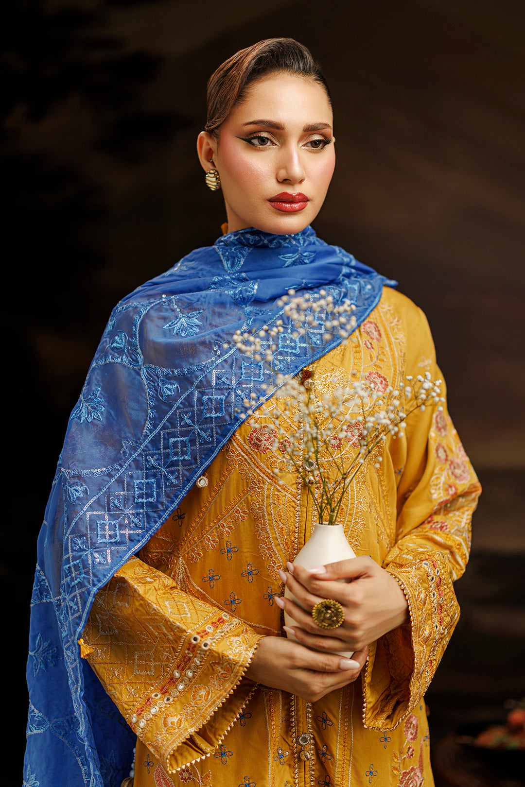 Embroidered Kurta Dupatta Trouser - 0760