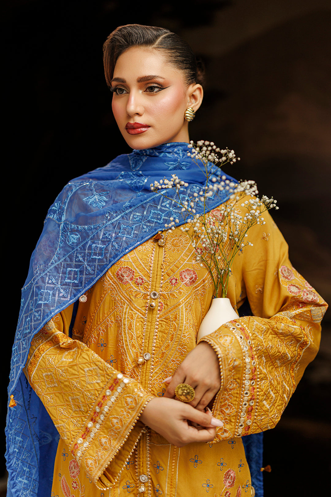 Embroidered Kurta Dupatta Trouser - 0760
