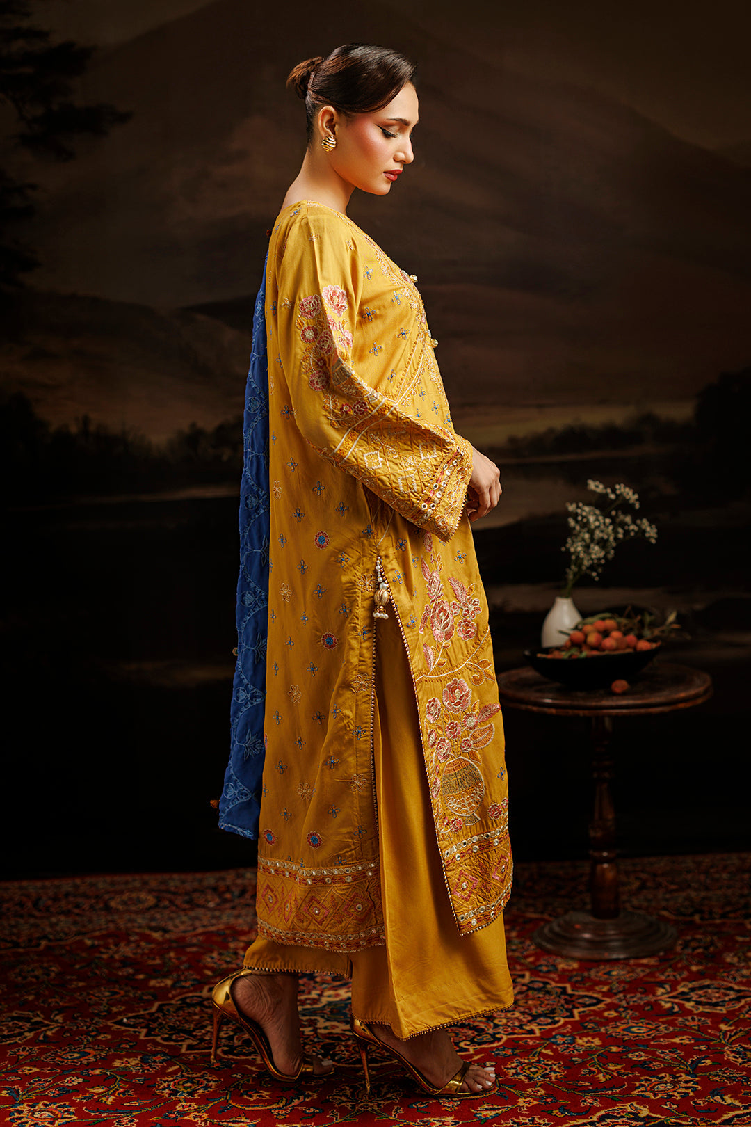 Embroidered Kurta Dupatta Trouser - 0760