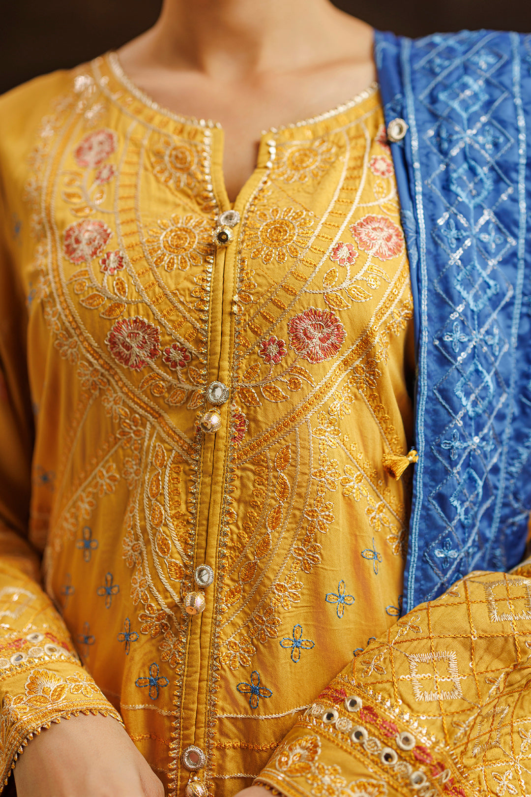 Embroidered Kurta Dupatta Trouser - 0760
