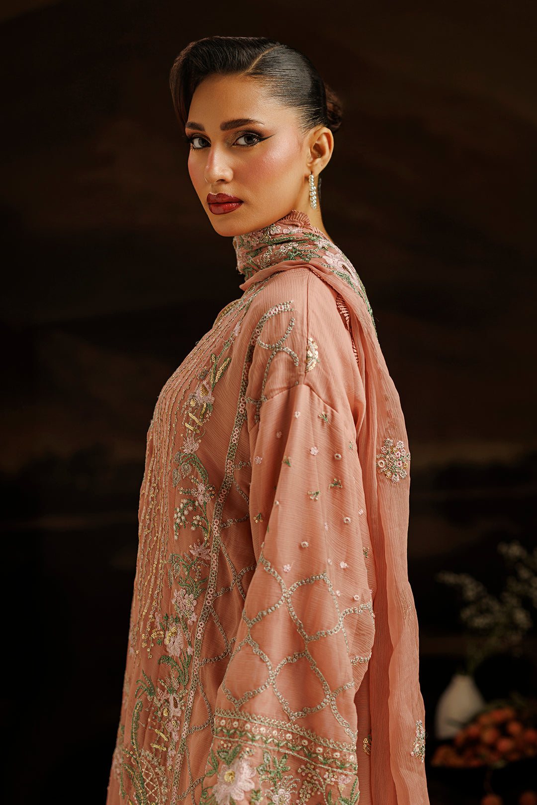 Embroidered Kurta Dupatta Trouser - 0761