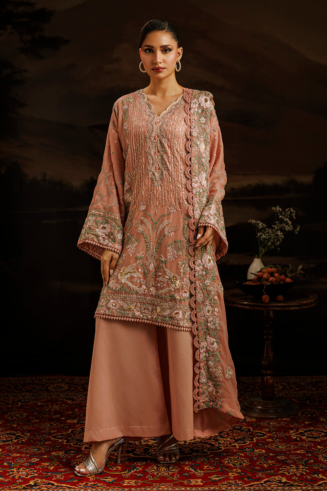 Embroidered Kurta Dupatta Trouser - 0761