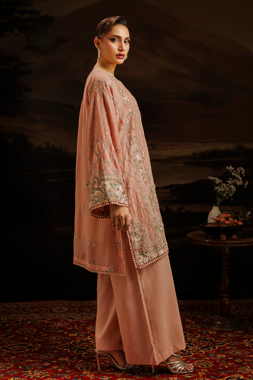 Embroidered Kurta Dupatta Trouser - 0761