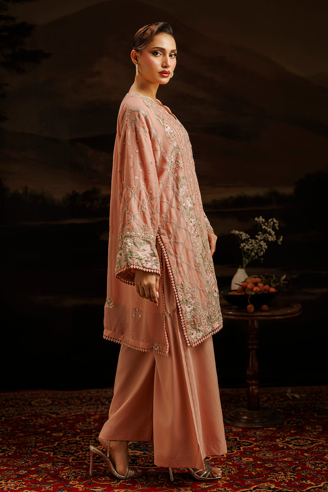 Embroidered Kurta Dupatta Trouser - 0761