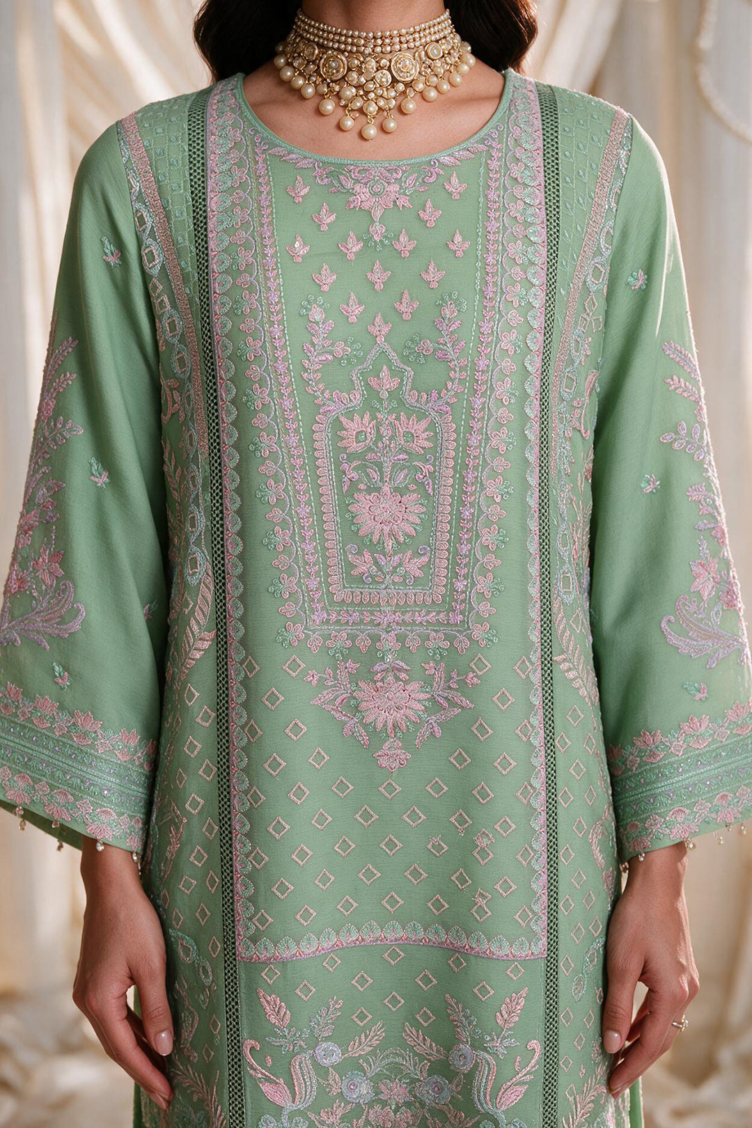 Embroidered Kurta Dupatta Trouser - 0763