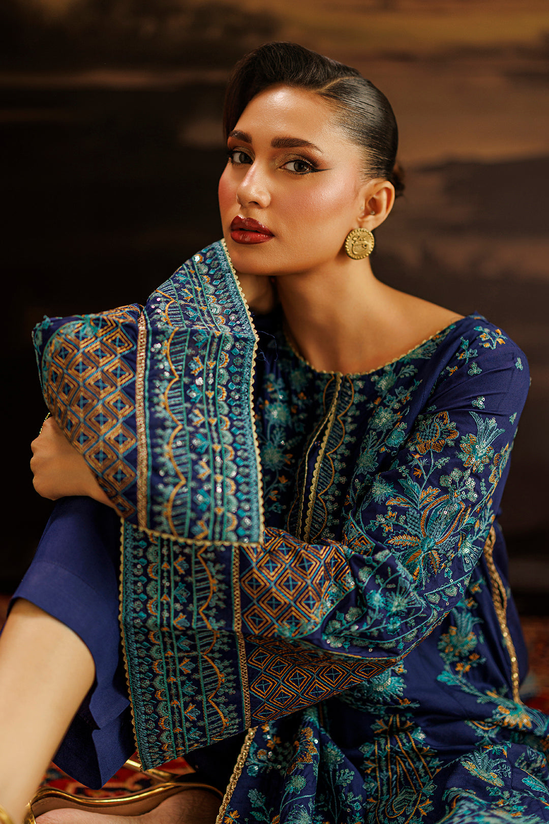 Embroidered Kurta Dupatta Trouser - 0764
