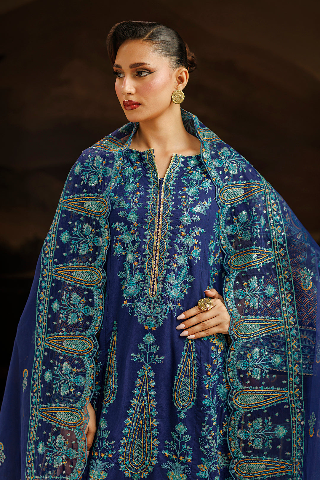 Embroidered Kurta Dupatta Trouser - 0764