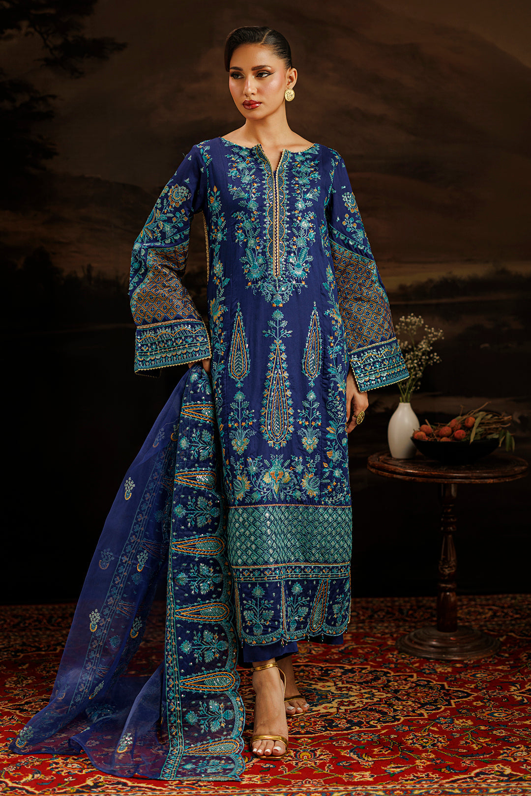 Embroidered Kurta Dupatta Trouser - 0764