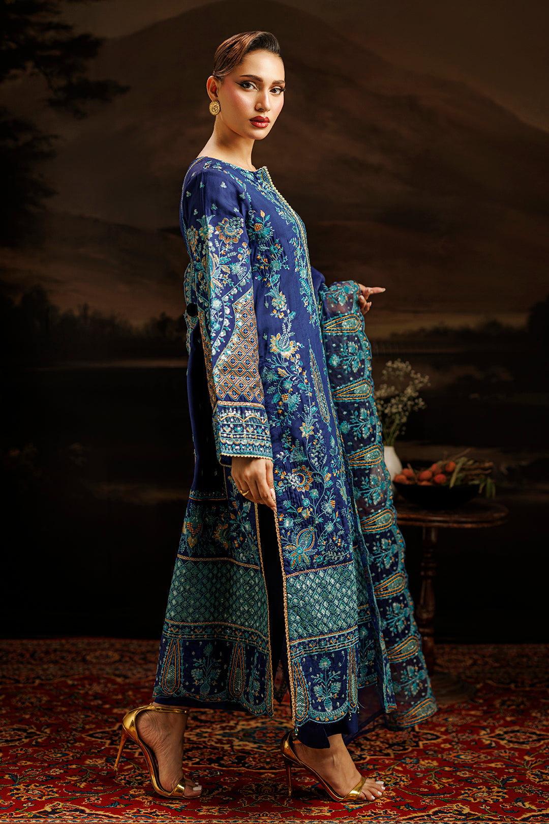 Embroidered Kurta Dupatta Trouser - 0764
