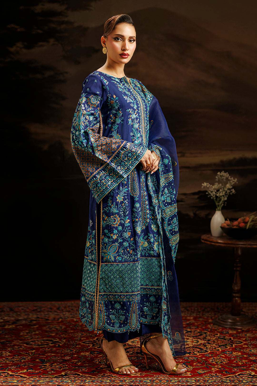 Embroidered Kurta Dupatta Trouser - 0764