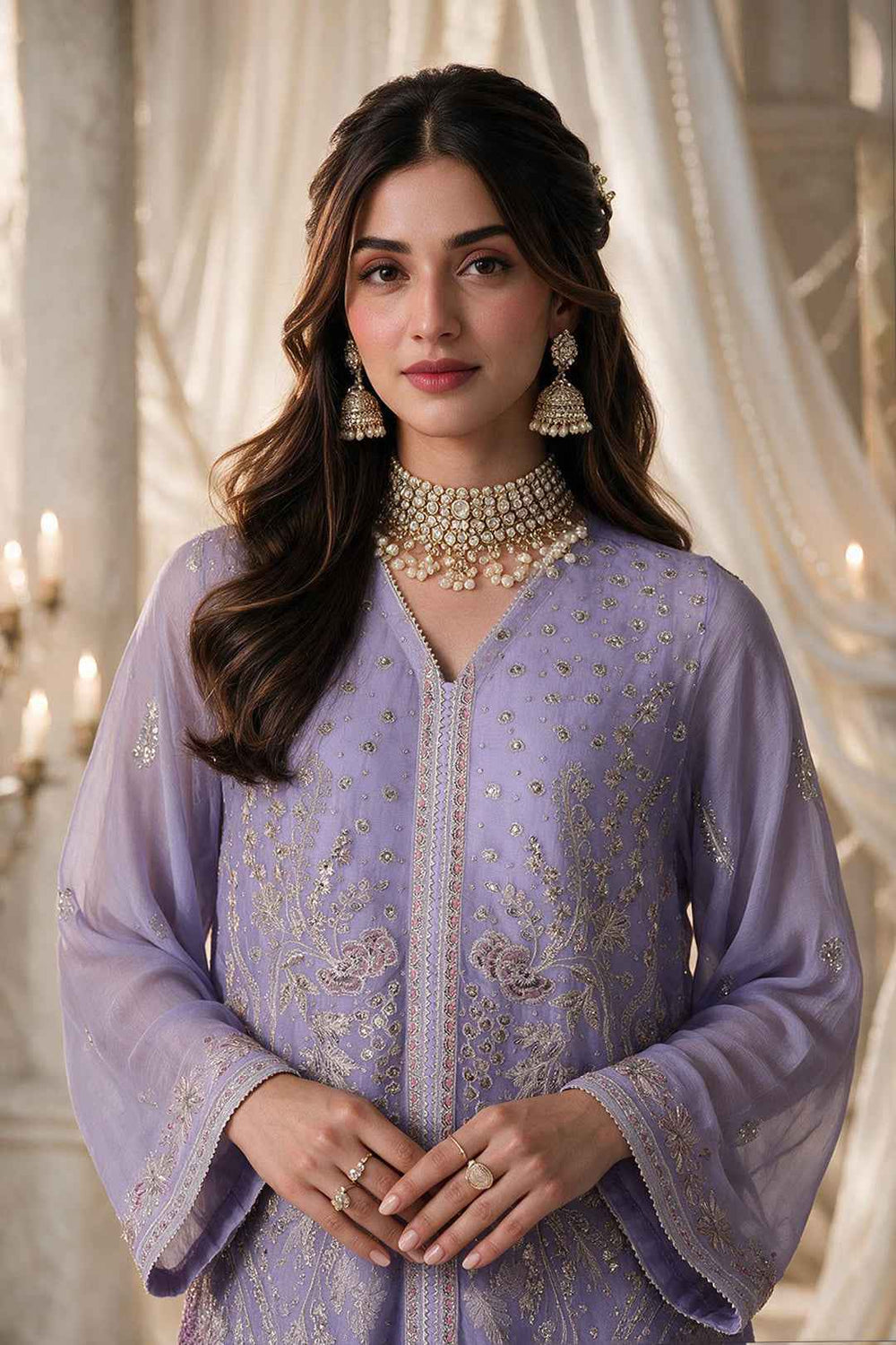 Embroidered Kurta Dupatta Trouser - 0767