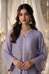 Embroidered Kurta Dupatta Trouser - 0767
